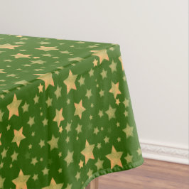 Green Gold Weihnachtsstars Elegantes Vintages Lich Tischdecke