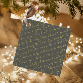 Green Gold Weihnachtstypografie Muster36 ID1009 Geschenkanhänger