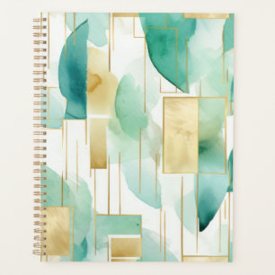 Green Gold White Abstrakt Planer