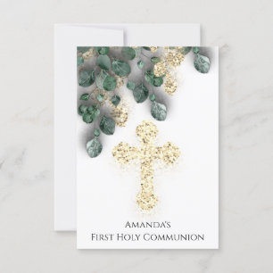 Green Gold White First Heilige Kommune Cross Einladung