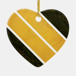 Green Gold White Lines Keramik Ornament