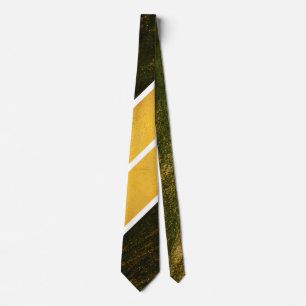 Green Gold White Lines Krawatte