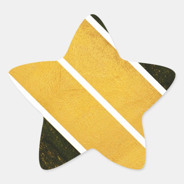 Green Gold White Lines Stern-Aufkleber (Vorderseite)