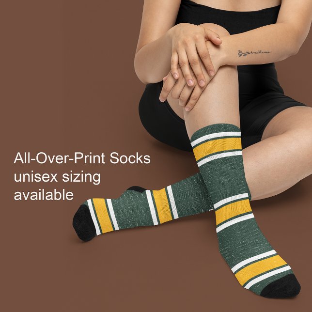 Green Gold White Sports Jersey Team Name Unisex Socken (Pretty Roses Pink Red Floral Pattern Socks)