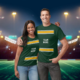 Green Gold White Sports Jersey Team Name Unisex T-Shirt