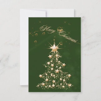Green Golden Christmas Einladung