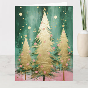 Green Golden Christmas Tree Karte