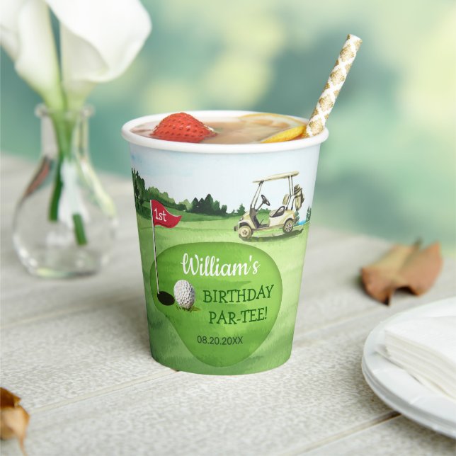 Green Golf 1. Geburtstag Par-T Pappbecher (In Situ)