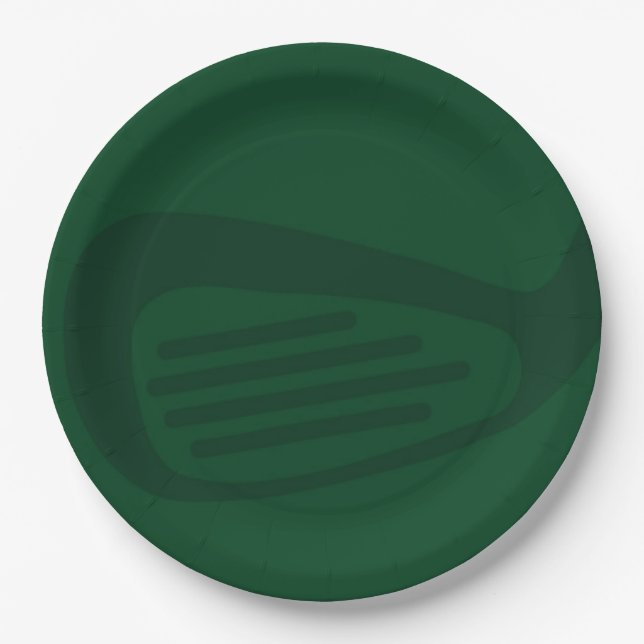Green Golf Birthday Party Plates Pappteller (Vorderseite)