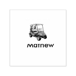 Green golf car name man sports boy gifts letter  permastempel