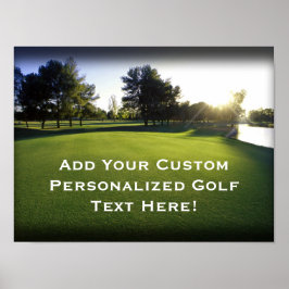 Green Golf Course bei Morgendämmerung Poster