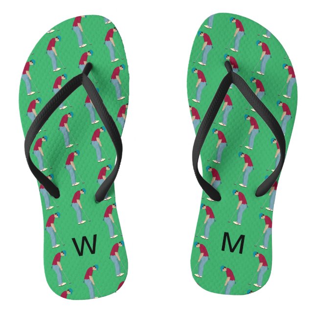 Green Golf Flip Flops (Fußbett)