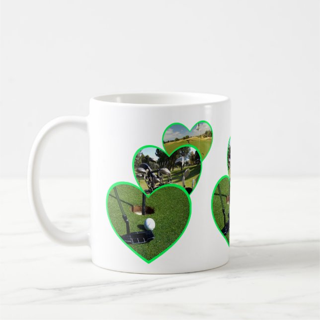 Green Golf Hearts Design, Kaffeetasse (Links)