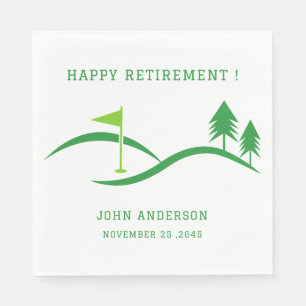 Green Golf Theme Retirement Party Napkins Serviette