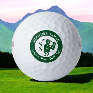 Green Golfer Logo Golf Club Name Golfball