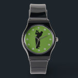 Green Golfer mit Golf Ball Zahlen Armbanduhr<br><div class="desc">Funny green golfuhr für den besten Golfer in deinem Leben. #1 Golfer trifft einen Ball auf grünem Hintergrund mit Kugeln als Uhrennummer auf diesem einzigartigen Armbanduhr-Geschenk. Der perfekte Vater oder Großvater Geschenk für einen Vater oder Großvater, der Golfen Lieben.</div>