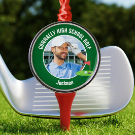 Green Golfer Photo High School Golf Team Christmas Ornament Aus Metall