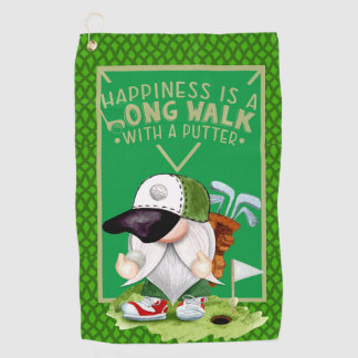 Green Golfing Gnome Golfhandtuch
