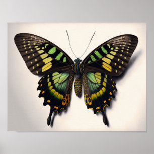 Green Goliath Birdwing Butterfly Art Print Poster