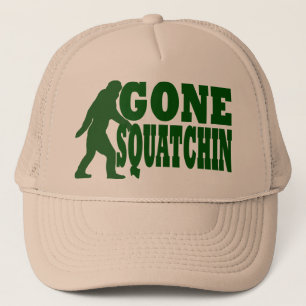 Green gone squatchin slogan text truckerkappe