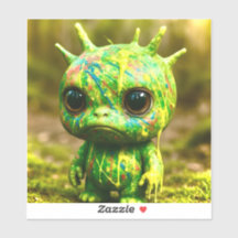 Green Goo Monster - Creepy Niedlich Canvas Print