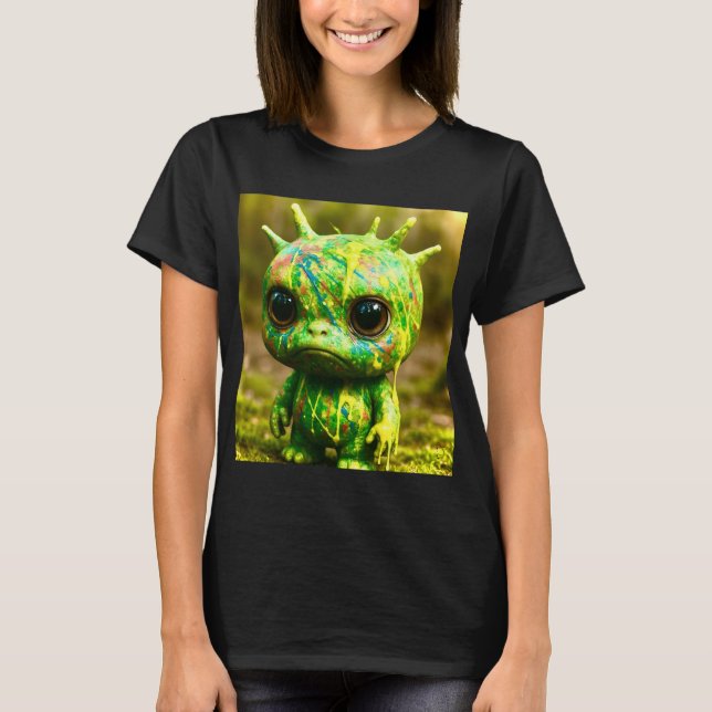Green Goo Monster - Creepy Niedlich Canvas Print T-Shirt (Vorderseite)