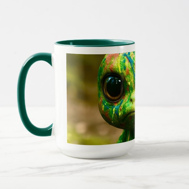 Green Goo Monster - Creepy Niedlich Canvas Print Tasse (Links)