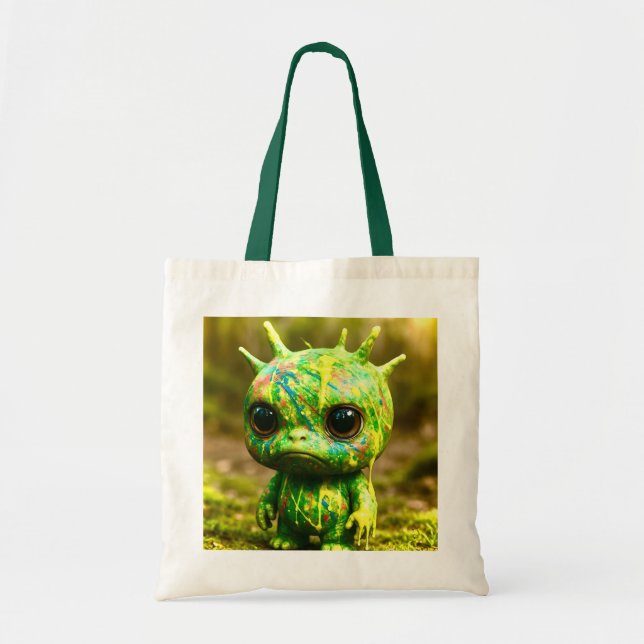 Green Goo Monster - Creepy Niedlich Canvas Print Tragetasche (Vorne)