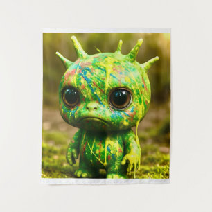 Green Goo Monster - Creepy Niedlich Canvas Print Wandteppich