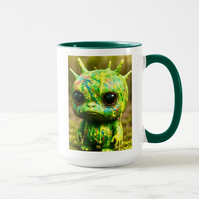 Green Goo Monster - Creepy Niedlich Print Tasse (Rechts)