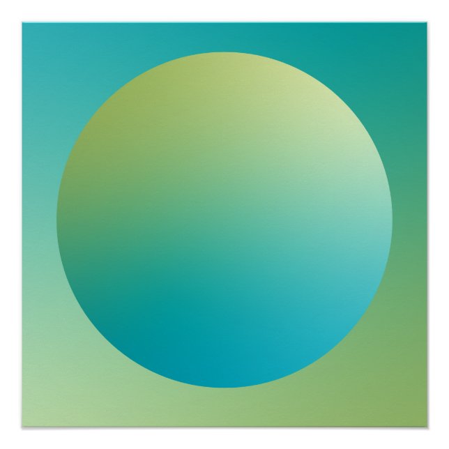 Green Gradient Circle Vignette Abstract Design Poster (Vorderseite)
