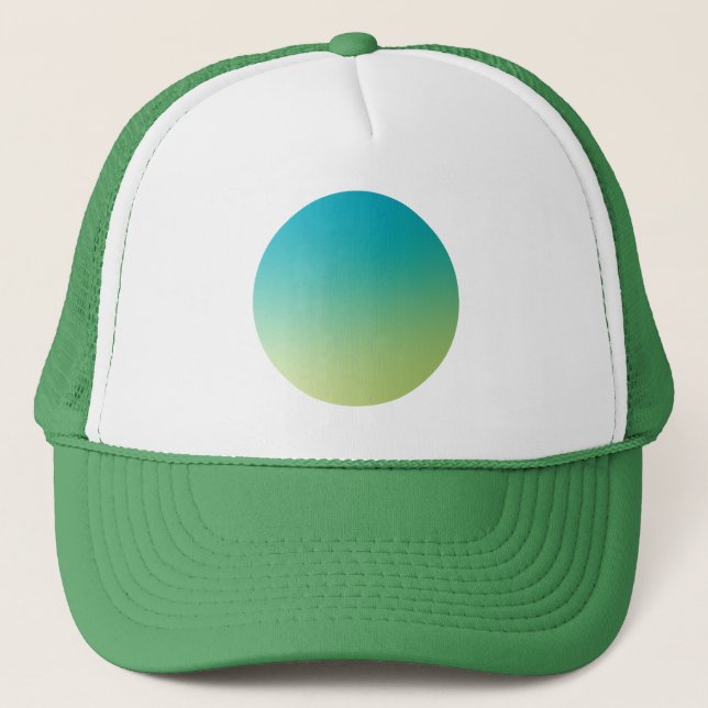 Green Gradient Circle Vignette Abstract Design Truckerkappe (Vorderseite)