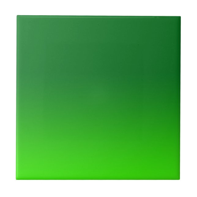 Green Gradient Ombre Vivid Modern Simple Fliese (Vorderseite)