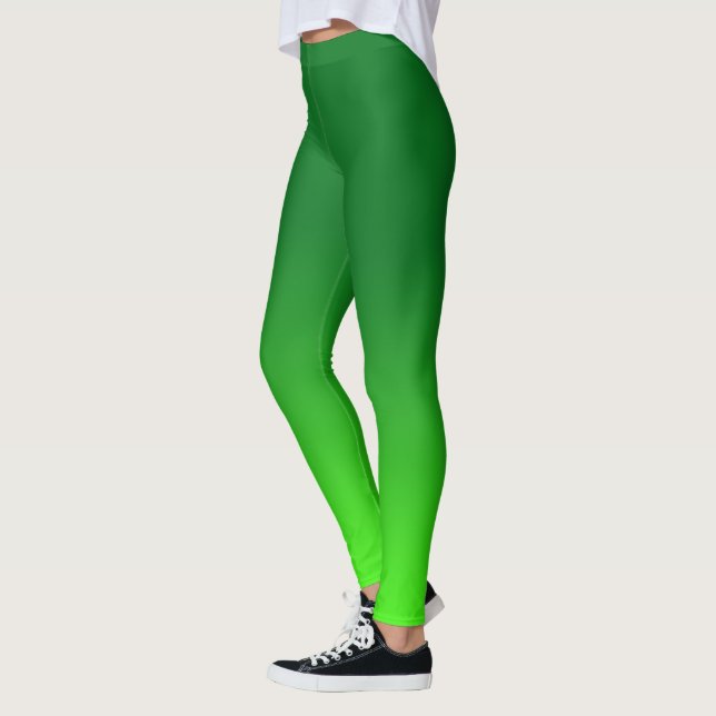 Green Gradient Ombre Vivid Modern Simple Leggings (Links)