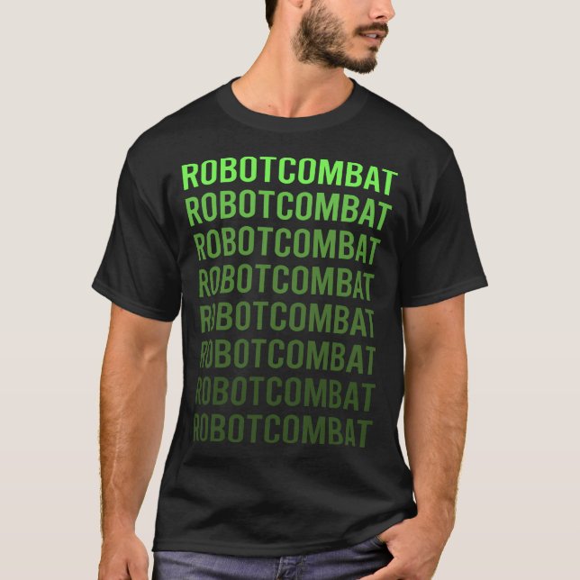 Green Gradient Robot Combat Roboter T-Shirt (Vorderseite)