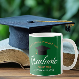 Green Graduate Custom Class of 2025 Abschluss Kaffeetasse
