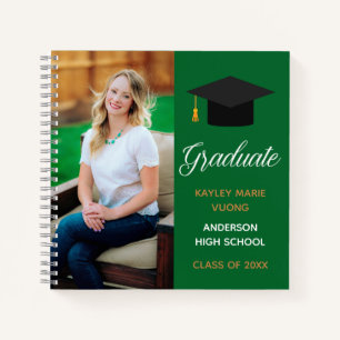 Green Graduate Foto Autograph Abschluss Gast Notizbuch