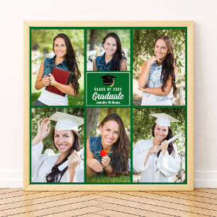 Green Graduate Foto Collage Abschluss Square Poster