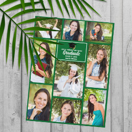 Green Graduate Foto Collage Moderner Abschluss Postkarte