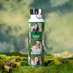 Green Graduate Foto Collage Moderner Abschluss Trinkflasche