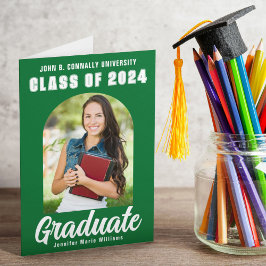 Green Graduate Foto Moderner Bogen geklappter Absc Ankündigung