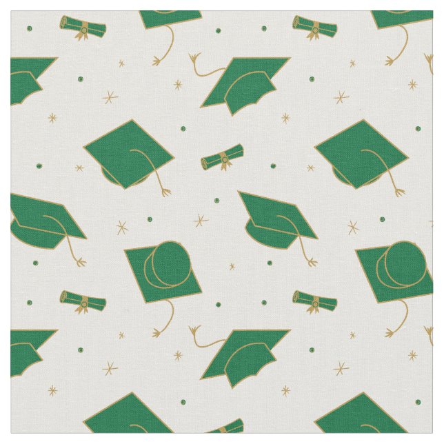Green Graduation Cap Toss Stoff (Nahaufnahme)