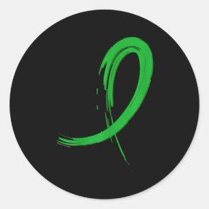 Green Graffiti Ribbon Runder Aufkleber