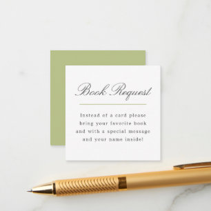 Green Grand Millennium Book Request Baby Showdusch Begleitkarte