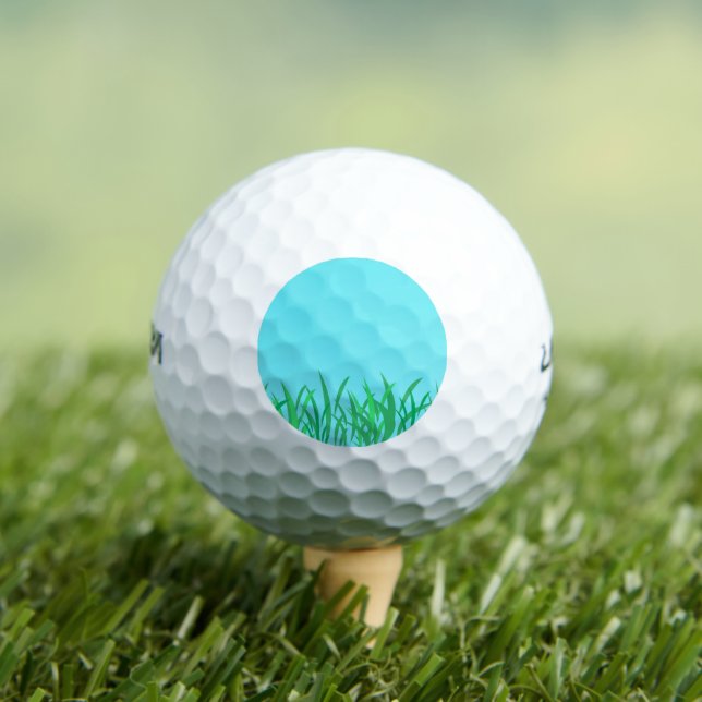 Green Grass and Blue Sky Illustration Golfball (Insitu T-Shirt)