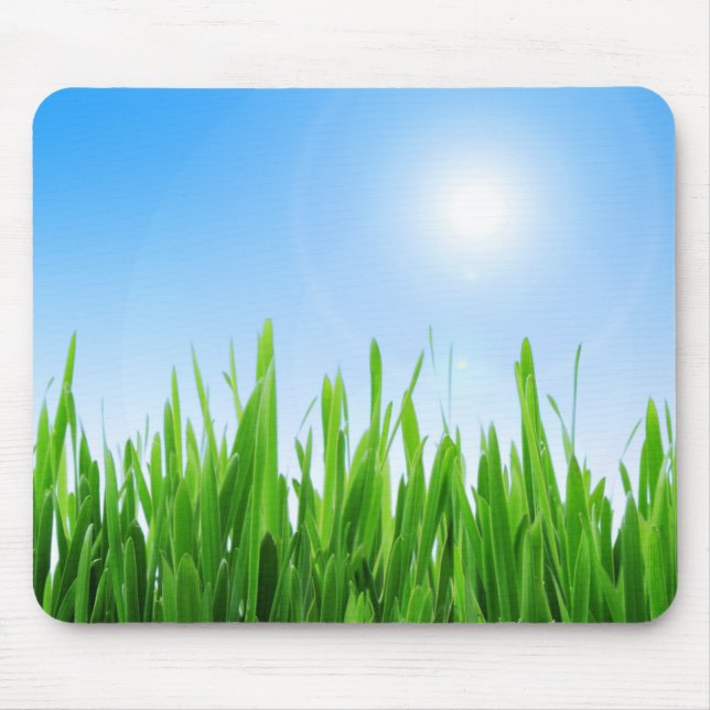 Green Grass Blue Sky Banner Mousepad (Vorne)