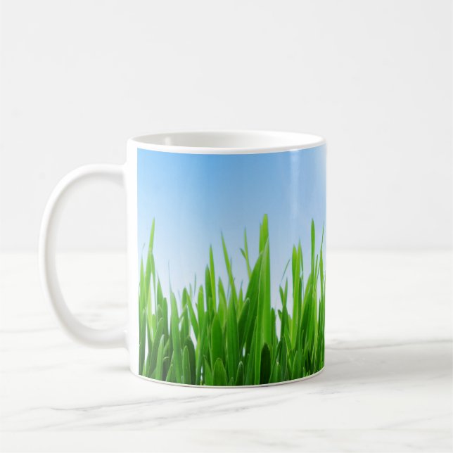 Green Grass Blue Sky Landscape-10826 Kaffeetasse (Links)