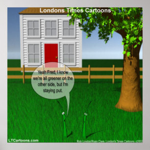 Green Grass Funny Poster