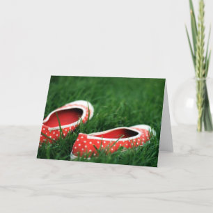 Green Grass Red Polka Dot Shots Foto Note Card Karte