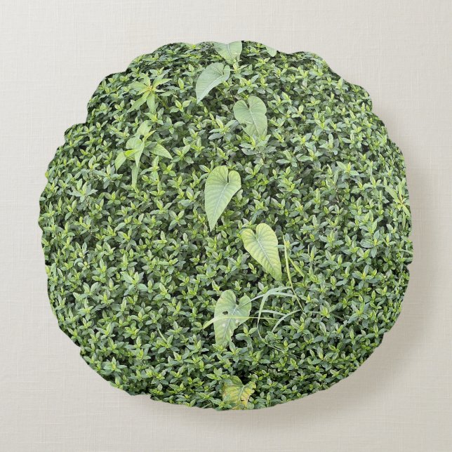 Green Grass Round Pillow - Bring the Outdoors In Rundes Kissen (Vorderseite)